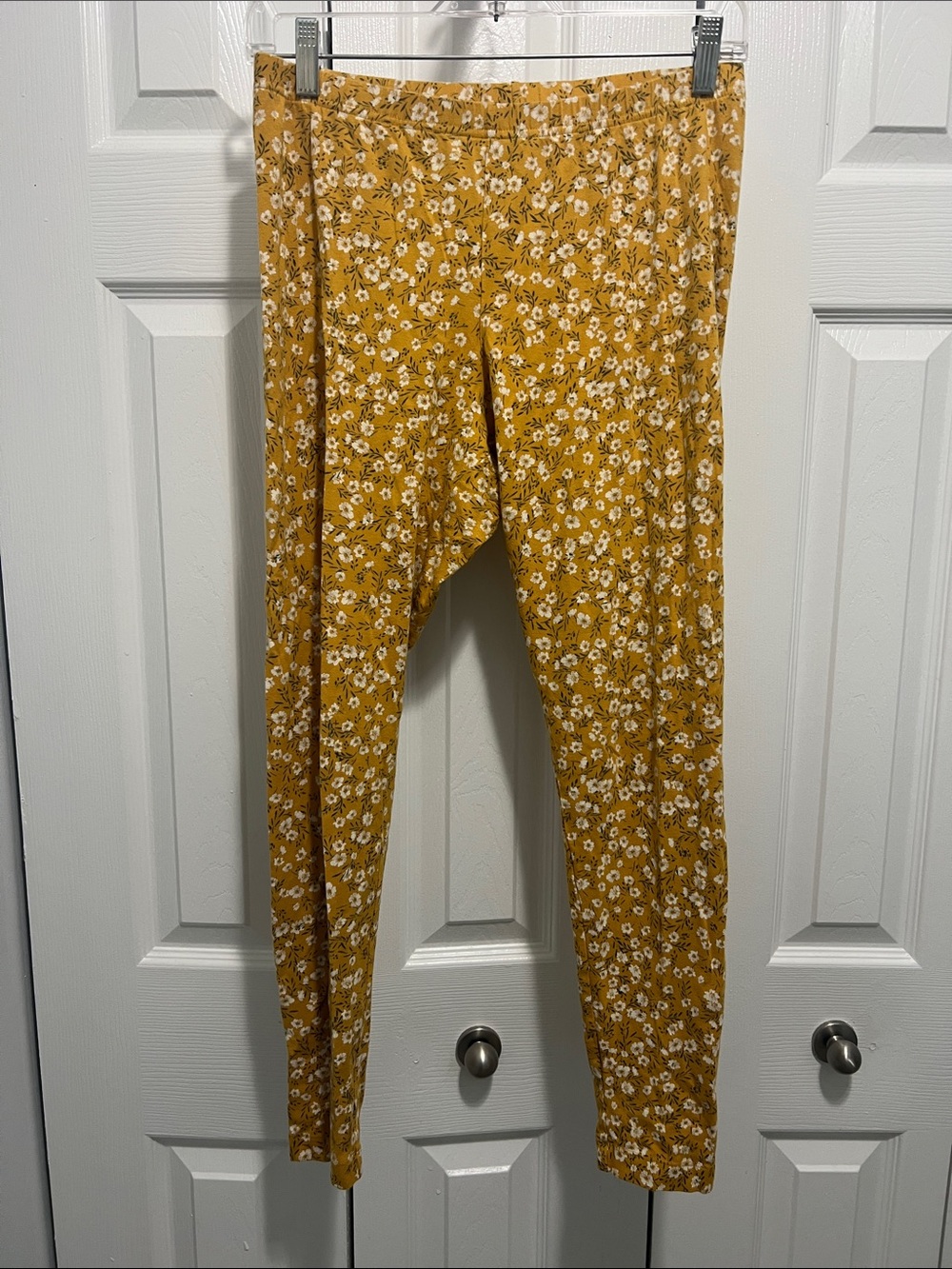 Old Navy Mustard Yellow Floral Leggings